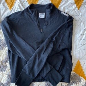 Gymshark black cropped hoodless sweatshirt